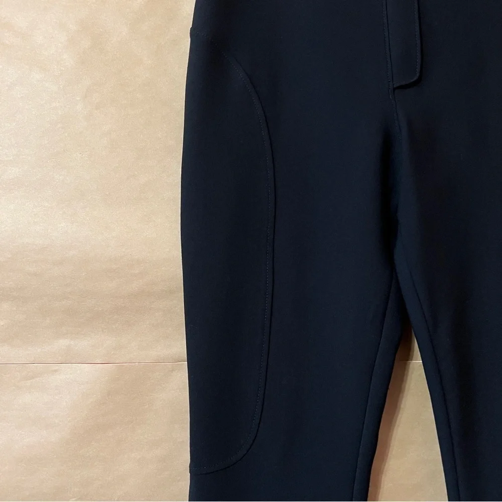 Cinq a Sept | Button Hem Flare Pants High Rise Ponte Knit Trousers Black Size 6